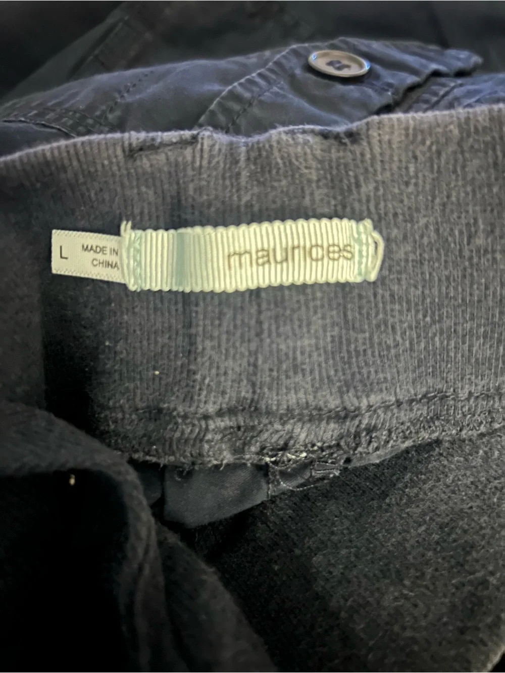Maurice’s Women’s Navy Cargo Capri Shorts with Drawstring Waist Size L